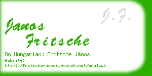 janos fritsche business card